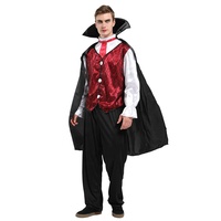 Costume de robe Dracula Costumes de vampire gothiques pour hommes Halloween médiéval adulte avec cape