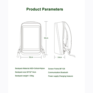 Sac à dos LED avec écran, petite résolution, promotion lumineuse en faveur de la publicité mobile, sac à dos LED Bluetooth en anglais - Product Image 6