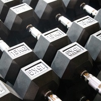 Nantong Fitness Gym 20 Lb Hex Dumbbells Sepasang 15 kg Karet & Logam Anti-Selip Logo Kustom Untuk Penggunaan di Rumah Latihan Otot Lengan