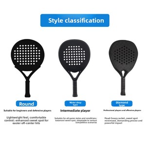 Raqueta de Pádel Redonda de Fibra de Carbono y Fibra de Vidrio, Raqueta de Tenis Playa Personalizada, Fabricante OEM - Product Image 3