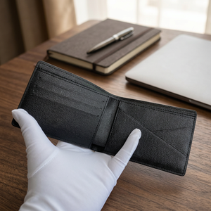 Cartera Delgada Coreana de Cuero Genuino para Hombre con Bloqueo RFID y Cierre de Botón, 12 Pulgadas, para Dinero y Tarjetas, con Correa para la Muñeca - Product Image 3