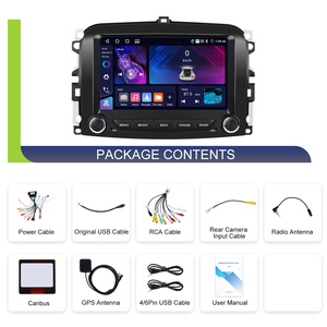 Podofo 7 pouces 4 + 64G 2 Din Android autoradio pour <span class=keywords><strong>Fiat</strong></span> 500L 2013-2019 sans fil Carplay/Android Auto IPS BT GPS WiFi vente en gros - Product Image 6