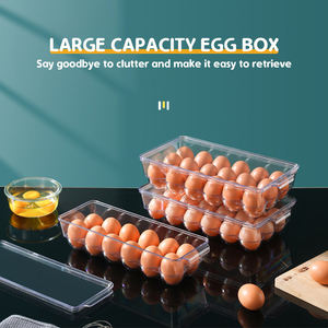 ถาดใส่ไข่พลาสติกพร้อมฝาปิดถาดใส่อาหารวางซ้อนกันได้ถาดเก็บไข่อเนกประสงค์สำหรับห้องครัวทำความสะอาดง่าย - Product Image 5