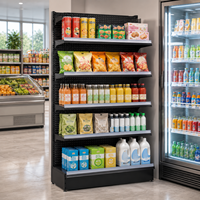 Étagères de supermarché robustes en métal grillagé pour l'affichage des produits en magasin d'alimentation, personnalisables de 1 à 7 niveaux