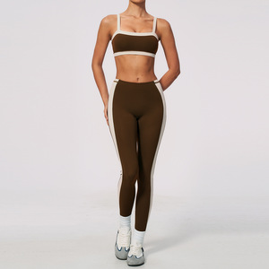 Ensemble de <span class=keywords><strong>sport</strong></span> pour femmes en 6 pièces contrastées, tenue de course et de fitness, vêtements pour femmes à séchage rapide, vêtements de tennis avec shorts - Product Image 3