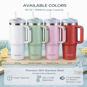Pink Stainless Steel Tumbler <b>with</b> Handle Vacuum Insulated Travel Mug Double Wall Thermal <b>Flask</b> - Product Image 2