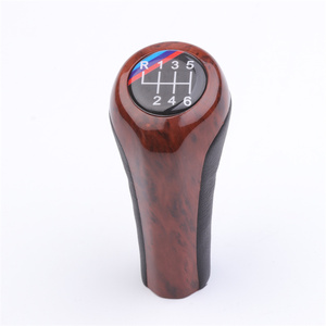 Poignée de levier de vitesses en cuir artificiel imitation bois, 5 vitesses, 6 vitesses, boîte de vitesses manuelle, pour BMW E36 E46 E60 E90 Series - Product Image 2