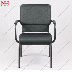 Sillas de Iglesia de Segunda Mano al por Mayor con Reposabrazos, Cómodas, de Metal, Modernas, Grises, Económicas, Encajables - Product Image 4