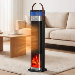 Chauffage portable en céramique PTC avec effet de flamme de cheminée, humidificateur et <span class=keywords><strong>thermostat</strong></span> télécommandé pour chambre, maison et bureau - Product Image 1
