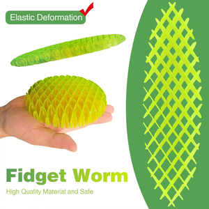 Juguete Antiestrés de Malla Elástica con Forma de Gusano, Pequeño y Decorativo, Fácil de Jugar - Product Image 3