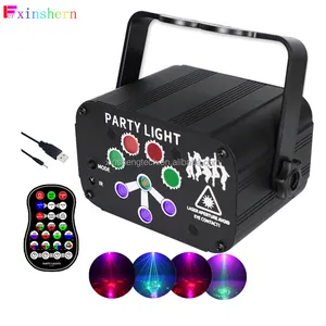 8 gözler 128 desenler RGB lazer Led çubuk düğün için atmosfer ışığı USB projektör yatak odası sahne gece kulüp aydınlatması