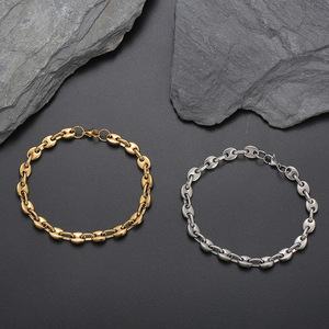 Pig Nose Chain Women's Hip Hop Jewelry 7mm Coffee Bean <b>Anklet</b>, Women's <b>Anklet</b> - Product Image 1