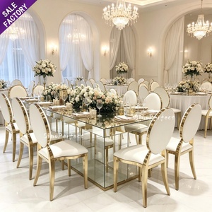 เก้าอี้รับประทานอาหารสำหรับงานแต่งงาน โรงแรม  แบบซ้อนได้ โครงเหล็กกล้าไร้สนิม พนักพิงกลมโปร่ง  รับผลิตแบบ OEM ODM สำหรับสถานที่จัดงานแต่งงาน - Product Image 1