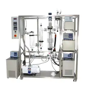 GENYOND 0.22m2 Oil Abstract Purification Jacketed Glass Stainless Steel Molecular Distillation Electric Pump WIP Process