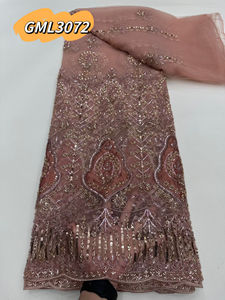 Luxe blauwe pailletten kant stof hoge kwaliteit 5 yards voor dames avondjurk en cocktailkleding - Product Image 4