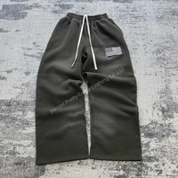 MS902 Ensemble de survêtement sportif d'hiver en patchwork, personnalisé, avec broderie et effet délavé par pulvérisation et acide, comprenant un sweat à capuche délavé à l'acide - Vente en gros