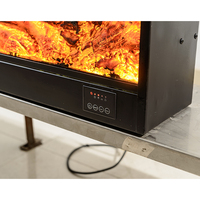 Cheminée de décoration intérieure de grande taille personnalisée Cheminée électrique intelligente sans chauffage avec simulation de feu miroir