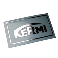 OEM stiker nikel dilapisi elektro label logam logo merek kualitas akhir kualitas tinggi