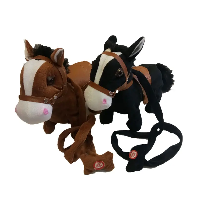 Factory electric horse plush toy pony will sing and dance simulation horse leash walking electronic machine