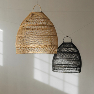 Rattan Hand-Woven Pendant <b>Light</b> Round E27 LED Bulb For Living Room Bedroom <b>Dining</b> Room Hotel Commercial Use - Product Image 1