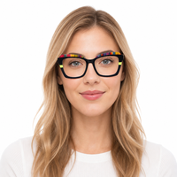 Lunettes optiques surdimensionnées en acétate multicolore RSD8043, vente en gros d'usine, lunettes optiques de luxe en acétate coloré