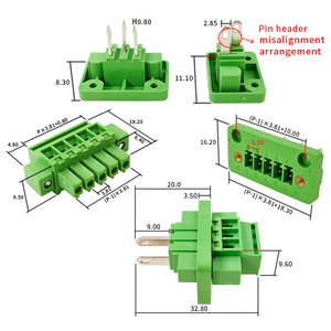 3.81mm Pitch Complete Male & Female Through-Wall Solderless Vertical <b>Terminal</b> Block Type A&B with Flange, Tool-Free - Product Image 2
