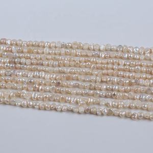 Hạt ngọc trai nước ngọt Baroque màu trắng chất lượng A/AA/AAA/AAAA, kích thước 4-5mm, khoan lỗ bên, chuỗi hạt, dùng làm đồ trang sức tự chế - Product Image 4