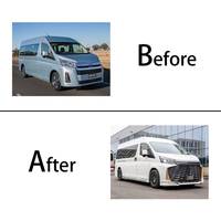 Kit Bumper Berkualitas Tinggi Baru untuk Hiace 2019-2023 dengan Lampu Depan Tiga Mata