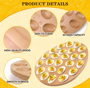 Hot bán 24 lỗ Reversible gỗ deviled trứng Platter và charcuterie Hội Đồng Quản trị deviled khay trứng Countertop cho nhà bếp họp mặt - Product Image 3