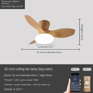 Antique Style Simple Full Spectrum <b>Ceiling</b> Fan DC AC Motors <b>Glass</b> Body Variable Frequency for Home Bedroom Restaurant Study Room - Product Image 4