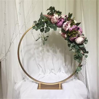 Ornements de table en cercle doré, support pour ballons de fleurs, pour la décoration de mariage, de fête et d'événements