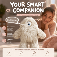 Peluche musicale intelligente Monstre Compagnon Électrique, Cadeau pour Enfants, Certifiée CE CPC, Taille Personnalisée, Décoration de Chevet Gothique à Poils Longs, Vente Directe Usine