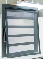 70 PERSIANA DE VIDRIO A PRUEBA antirrobo SERIE Jalousie Ventana Marco de aluminio Apertura manual con mosquiteras