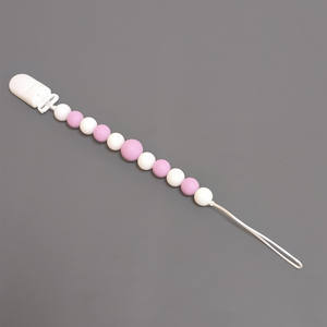 新款婴儿用品塑料鸭嘴夹硅胶珠出牙奶嘴链防摔玩具婴儿出牙 - Product Image 5