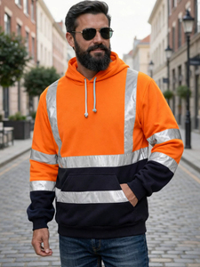 Sweat à capuche réfléchissant en velours pour homme, idéal pour les loisirs quotidiens en extérieur, anti-froid, disponible immédiatement - Product Image 2