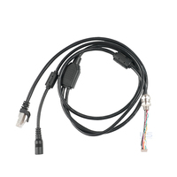 Rangkaian Kabel Kamera Kustom Pabrik dengan RJ45 Ethernet dan Splitter Daya DC untuk Instalasi CCTV IP
