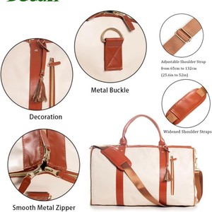 Duffel Bag Large Capacity 36-55L Foldable Solid Color Polyester Lining For Travel Business Women's Handbag - Product Image 4
