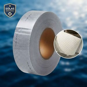 <span class=keywords><strong>Cinta</strong></span> <span class=keywords><strong>Reflectante</strong></span> Plateada de Alta Intensidad de Grado Marino, Aprobada por SOLAS, Cintas Reflectantes Autoadhesivas para Salvavidas - Product Image 1