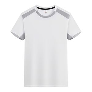 Camiseta de Verano para Hombre al por Mayor, de Secado Rápido, de Seda Helada, Transpirable, de Manga Corta, Deportiva, con Bloques de Color, Cuello Redondo, Ajuste Holgado, Top Casual - Product Image 4