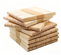 Bâtonnets de crème glacée en bois jetables, biodégradables, de qualité alimentaire, pour les fêtes, vente en gros