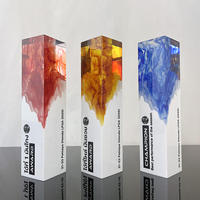Nouveaux prix personnalisés de plaque de trophée Rectangle en cristal de résine bleu orange rouge