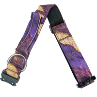 Collar táctico de nailon para perros con estampado de transferencia de calor personalizado, collar para perros con hebilla metálica premium para perros medianos y grandes, acero inoxidable D
