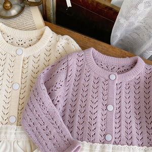 Manteau tricoté pour bébé fille, automne-été, cardigan tendance, haut en maille, vêtements pour bébé fille - Product Image 6