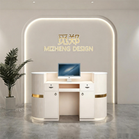Meilleure vente Cuir de haute qualité or blanc Mobilier de réception de salon avec lumière LED  bar de salon et ongles de luxe
