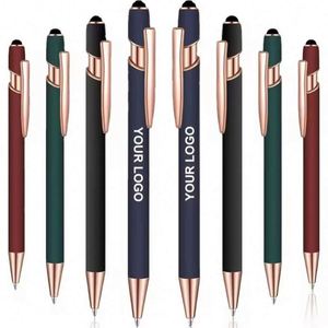 Rubber Ball Stylus Rose Gold Metal <b>Pen</b> With Logo Custom Promotional Gifts - Product Image 6