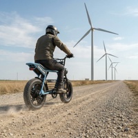 Vélo électrique tout-terrain robuste pour adultes avec fourche à suspension avant, idéal pour les chemins d'accès aux éoliennes