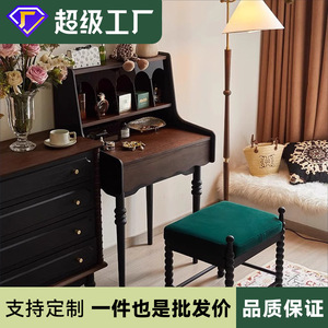 Weihang Dressing <b>Table</b> Solid Wood <b>Mirror</b> Bedroom <b>Vanity</b> Desk With Drawer And Storage For Master Bedroom - Product Image 4