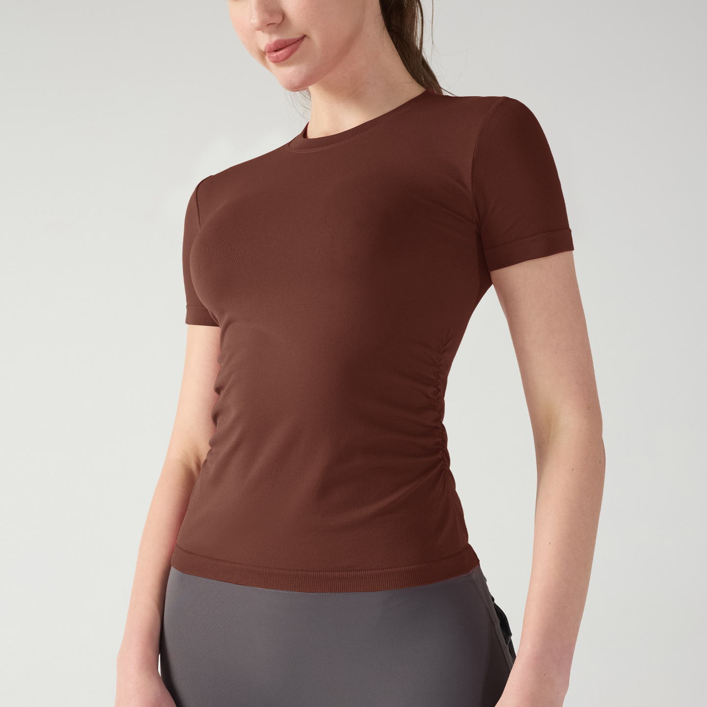 Sports Yoga Top for Women Summer New Style Round-neck Running Quick-drying Short-sleeved T-shirt Custom Printed Solid Top