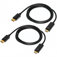 Câble audio et vidéo haute définition 4K DP avec connecteur plaqué or, gaine en PVC, compatible avec ordinateur portable, projecteur, HDTV, ordinateur