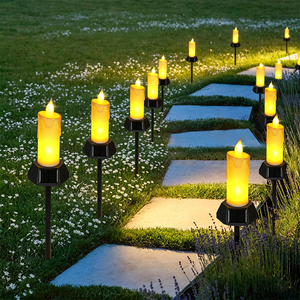 ALECTER Solar Flickering LED Candle <b>Lights</b> IP65 Waterproof Flameless <b>Light</b> Outdoor Decor <b>for</b> Lawn Yard <b>Pathway</b> Wedding Garden - Product Image 2